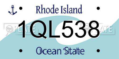 1QL538 Rhode Island License Plate
