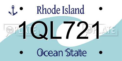 1QL721 Rhode Island License Plate