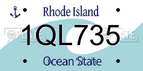 1QL735 Rhode Island License Plate
