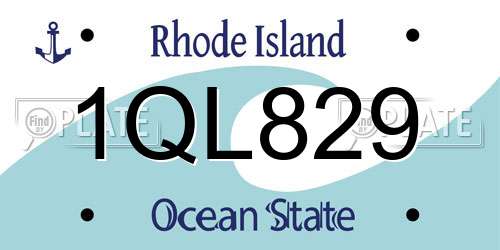 1QL829 Rhode Island License Plate