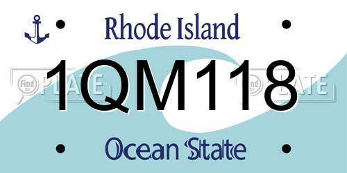1QM118 Rhode Island License Plate