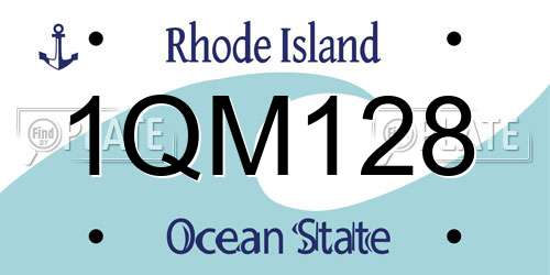 1QM128 Rhode Island License Plate