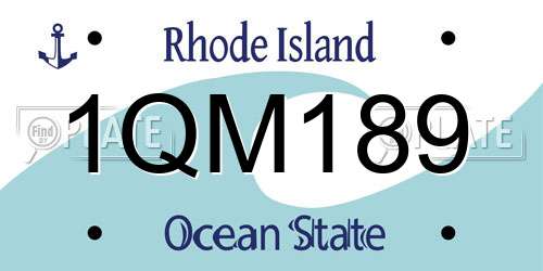 1QM189 Rhode Island License Plate