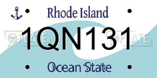 1QN131 Rhode Island License Plate
