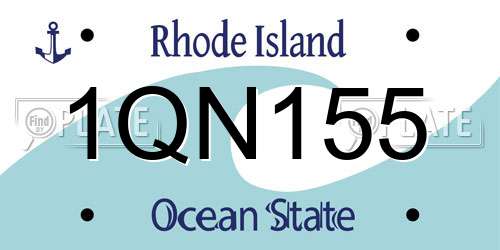1QN155 Rhode Island License Plate