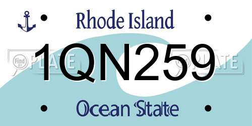 1QN259 Rhode Island License Plate