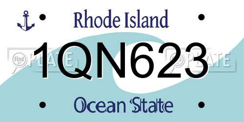 1QN623 Rhode Island License Plate