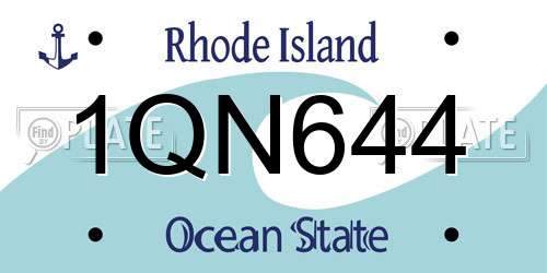 1QN644 Rhode Island License Plate