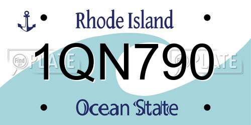 1QN790 Rhode Island License Plate