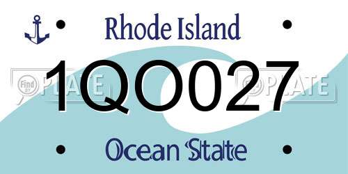 1QO027 Rhode Island License Plate