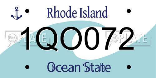1QO072 Rhode Island License Plate