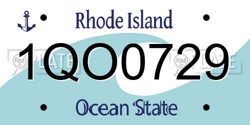 1QO0729 Rhode Island License Plate