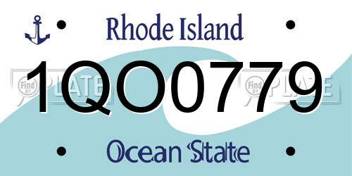 1QO0779 Rhode Island License Plate