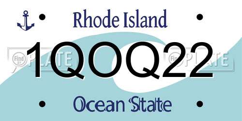 1QOQ22 Rhode Island License Plate