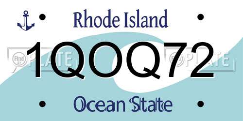 1QOQ72 Rhode Island License Plate