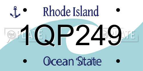 1QP249 Rhode Island License Plate