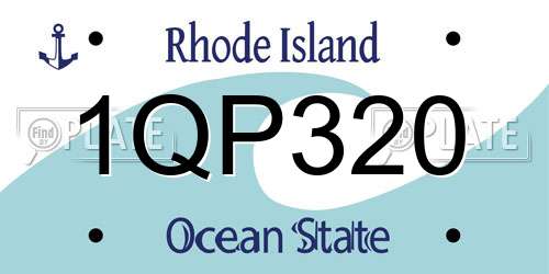 1QP320 Rhode Island License Plate