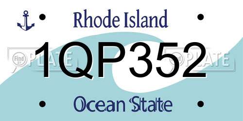 1QP352 Rhode Island License Plate
