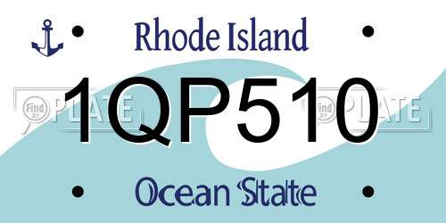 1QP510 Rhode Island License Plate