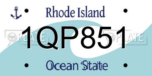 1QP851 Rhode Island License Plate