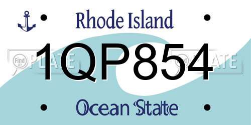 1QP854 Rhode Island License Plate