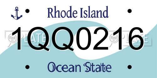 1QQ0216 Rhode Island License Plate