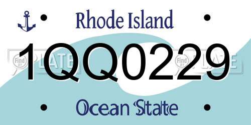1QQ0229 Rhode Island License Plate