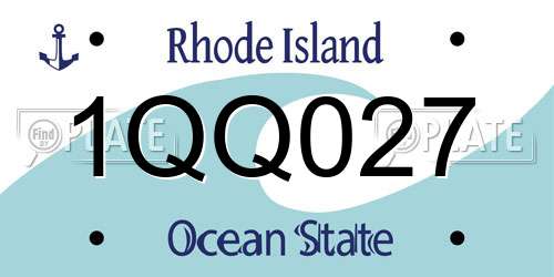 1QQ027 Rhode Island License Plate