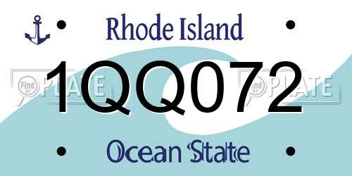 1QQ072 Rhode Island License Plate
