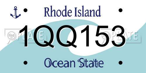 1QQ153 Rhode Island License Plate