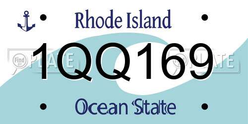 1QQ169 Rhode Island License Plate