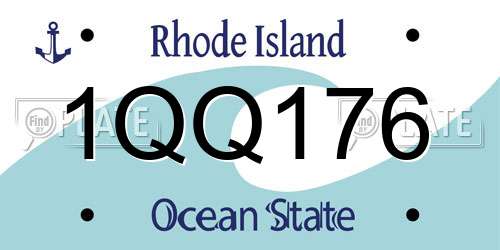 1QQ176 Rhode Island License Plate