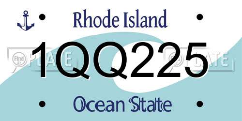 1QQ225 Rhode Island License Plate