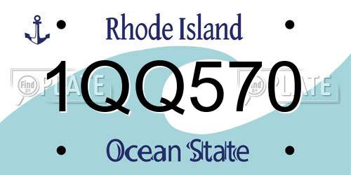 1QQ570 Rhode Island License Plate