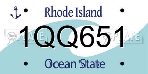 1QQ651 Rhode Island License Plate