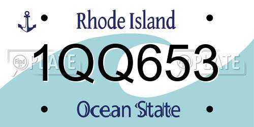 1QQ653 Rhode Island License Plate