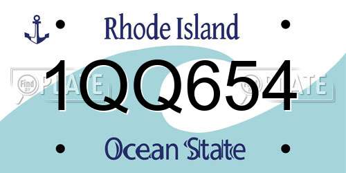 1QQ654 Rhode Island License Plate
