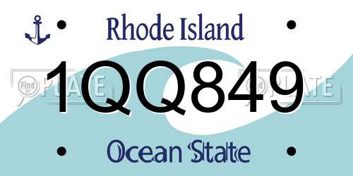 1QQ849 Rhode Island License Plate