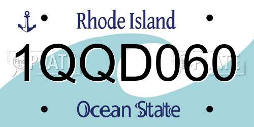 1QQD060 Rhode Island License Plate
