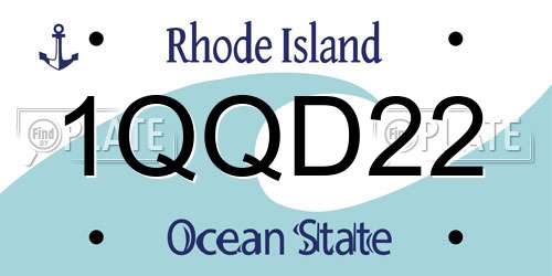1QQD22 Rhode Island License Plate