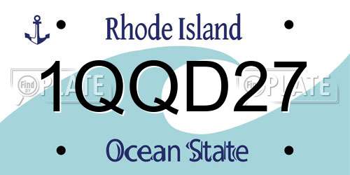 1QQD27 Rhode Island License Plate