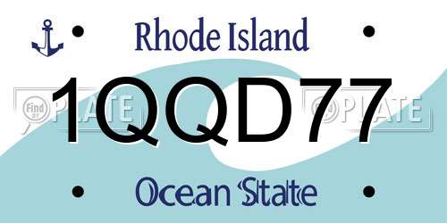 1QQD77 Rhode Island License Plate