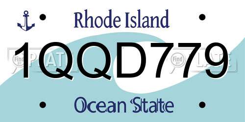 1QQD779 Rhode Island License Plate