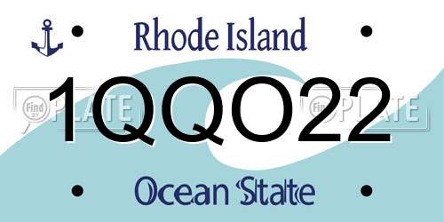 1QQO22 Rhode Island License Plate
