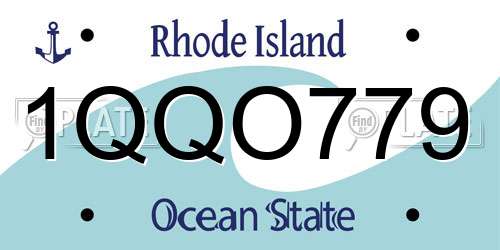 1QQO779 Rhode Island License Plate