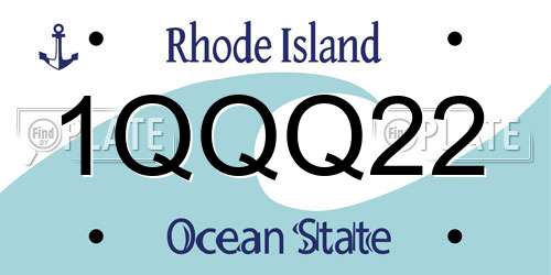 1QQQ22 Rhode Island License Plate