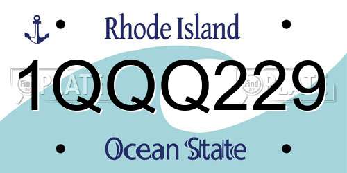 1QQQ229 Rhode Island License Plate