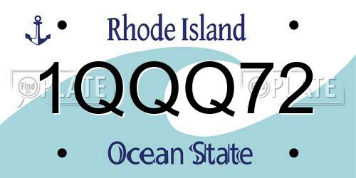 1QQQ72 Rhode Island License Plate