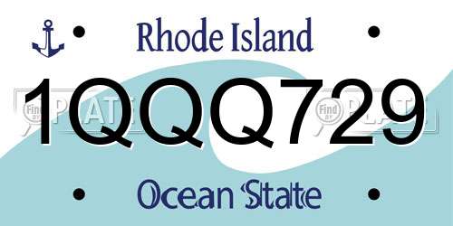 1QQQ729 Rhode Island License Plate