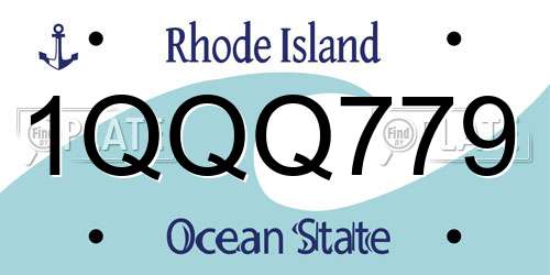 1QQQ779 Rhode Island License Plate